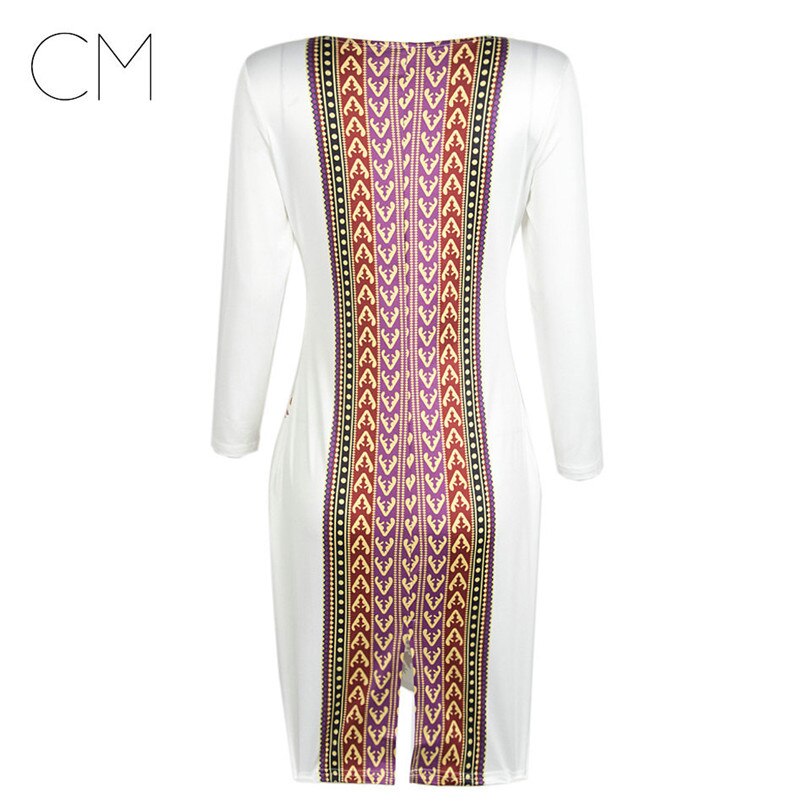 Dashiki African Dresses For Women 2019 Spring Summer Autumn Elastic Plus Size Bodycon Dress Ladies Traditional African Clothes