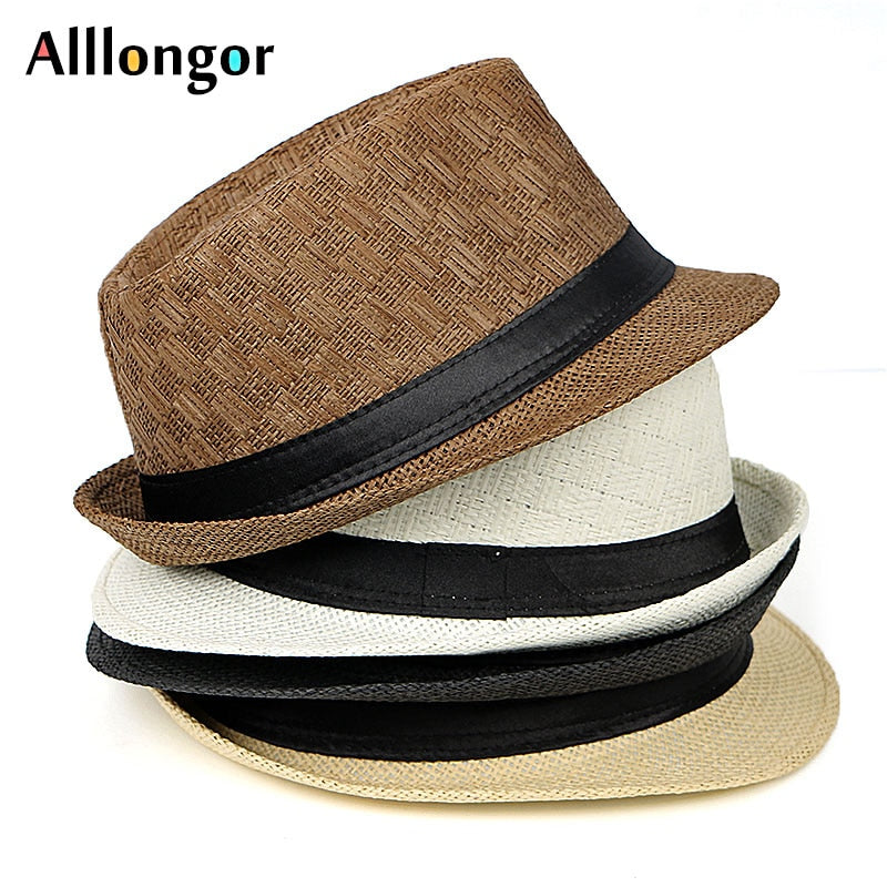 Fashion Summer Cap 2021 Chapeu Cowboy Hats Straw Hats Men Black Solid beach Panama Hat Jazz Fedora sunhat gorro hombre