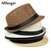Fashion Summer Cap 2021 Chapeu Cowboy Hats Straw Hats Men Black Solid beach Panama Hat Jazz Fedora sunhat gorro hombre