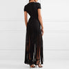 New Celebrity Party Summer Bandage Long Dress Women Short Sleeve V-Neck Elegant Sexy Night Out Tassel Maxi Dress Women Vestidos - Surprise store