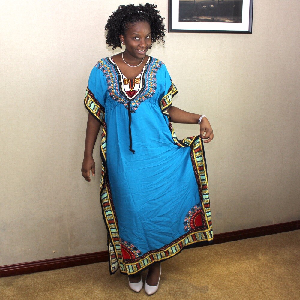 Dashikiage Women's Caftan Dress Kaftan dashiki Hippie Boho Maxi Gown Dress BUST:68cm