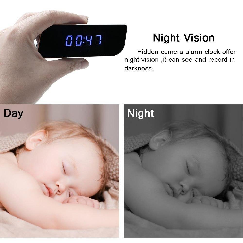 1080P WIFI Mini Camera Time Alarm Clock Wireless Motion Sensor IP Security Night Vision Micro Home Remote Monitor hidden TF card - Surprise store