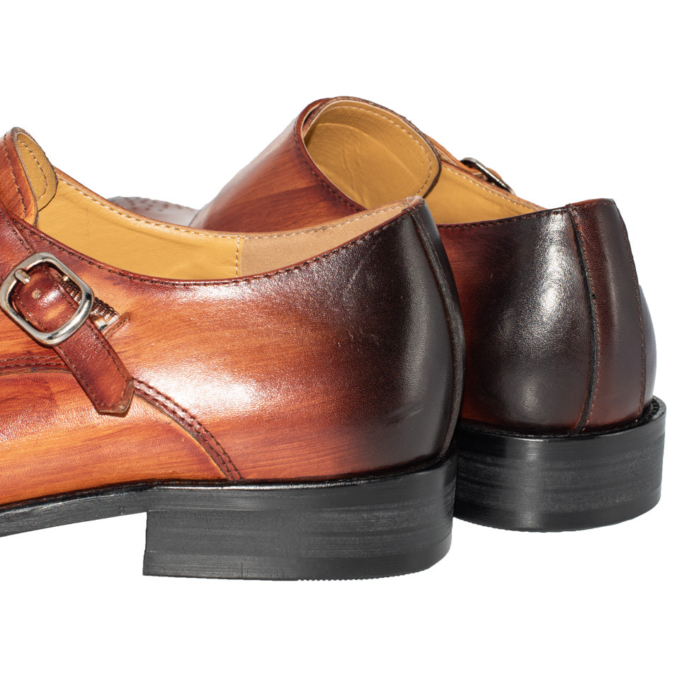 Handmade Office Business Wedding Suit Dress Loafers Brown Luxury double buckle Formal Genuine Leather Men Shoes