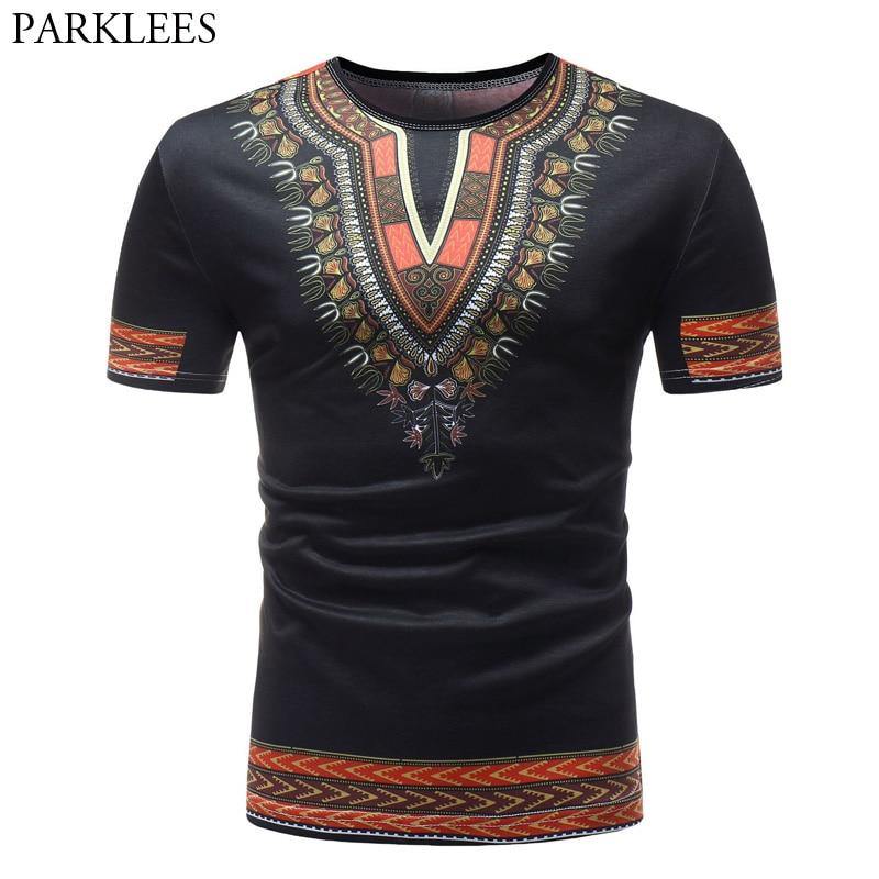 Fashion African Dashiki Print Men T Shirt 2018 Brand Casual Slim O-neck Short Sleeve T-shirt Men Hip Hop Tops Tees Mens Clothing - Surprise store