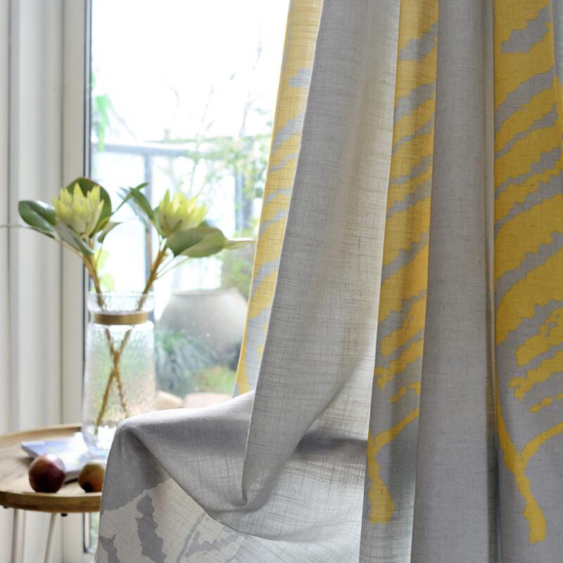 Shadow Modern Leaves Printed Curtains Bedroom Sheer Curtains for Living Room gray curtains Tulle Window Drapes P205D3