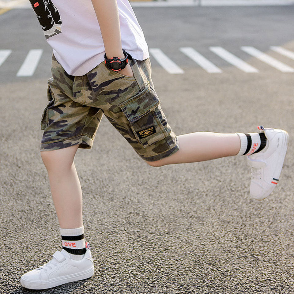 Summer Boys Camouflage Shorts Cotton Trousers Kids Beachwear Children Loose Sport Beach Shorts Sweatpants