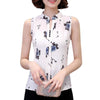 EFINNY Summer Women Tops Casual Sleeveless V-Neck Fashion Women Blouse Shirt Chiffon Print Blouses Ladies Blusas - Surprise store