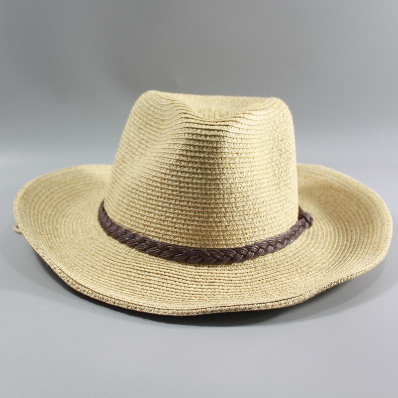 Top Quality Man Straw Hat Wide Brim Beach Foldable Cap Big Bone Men Plus Size Fedora Hat 58CM 60CM 62CM