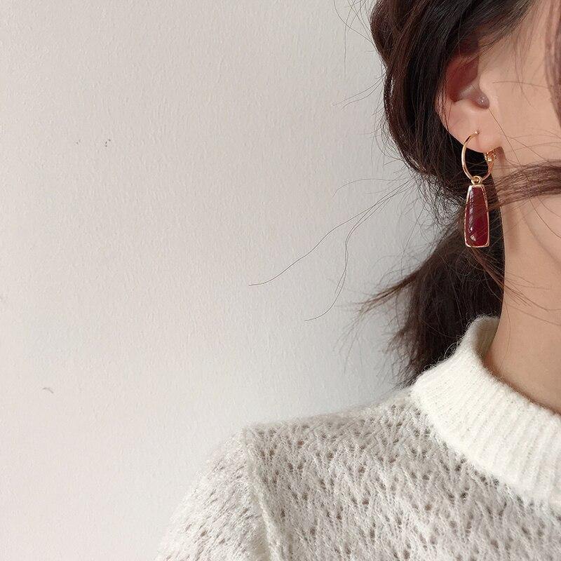 Geometry retro circle pendant earrings jewelry fashion woman earrings Statement earring for Girls gift for woman - Surprise store