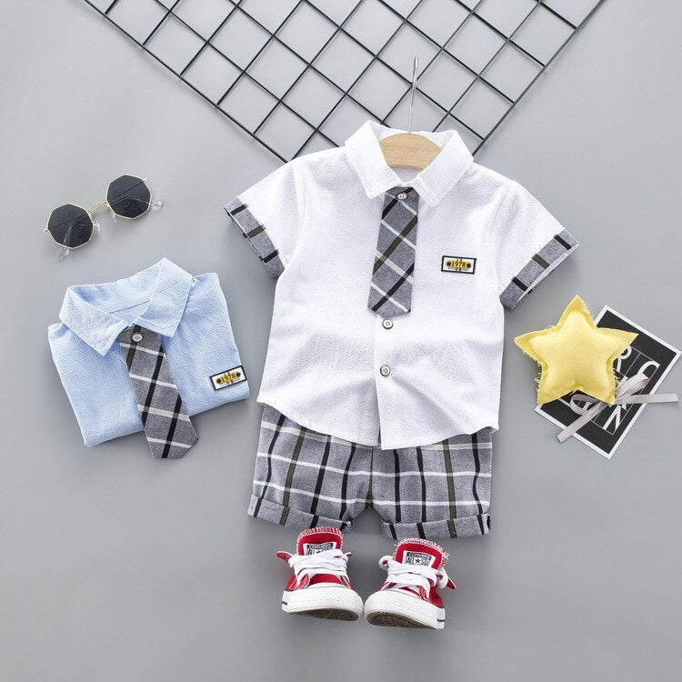 Baby boys clothing sets summer toddler fashion shirt+shorts 2pcs tracksuits for bebe boys newborn baby cotton clothes sets 2020