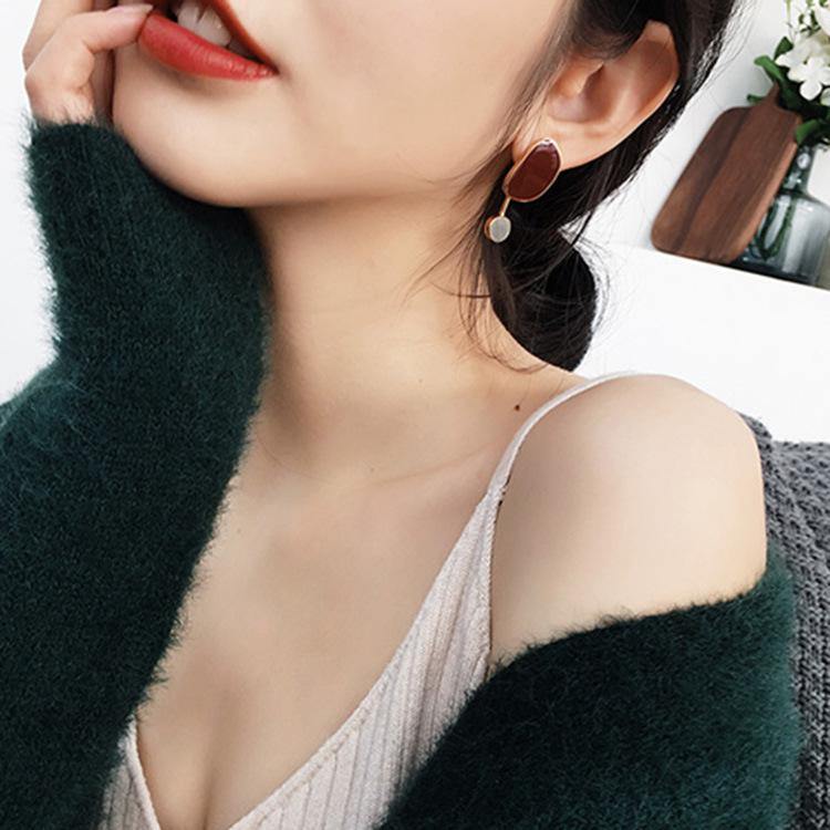 2018 Popular Korean Round Geometric Water Drop Earrings Women Square Simple Pendientes Girl Fashion Ear Jewelry Accessories - Surprise store