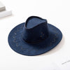 Parent-Child Summer Travel Sunscreen Suede Leather Western Cowboy Hat Men Women Kids Big Wide Brim Sun Jazz Cosplay Cap W2