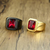 Vnox Big Stone Ring for Men Black Gold Tone Stainless Steel Chunky Male Alliance Punk Jewelry