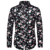 VISADA JAUNA Hawaii Men 's Casual Shirt Floral Printed Slim Fit Long-Sleeved Shirts Male Fashion Formal Big Size 5XL