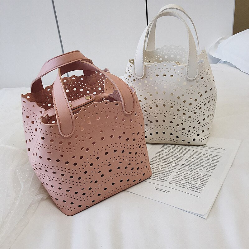 Women Pu Leather Handbags Luxury Designer Ladies Hollow Out Shoulder Bag High Quality Female Small Crossbody Bags for Women New