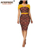 African wax summer bodycon dresses for women AFRIPRIDE tailor made adjustable sleeves knee length women party dress A1925006 - Surprise store