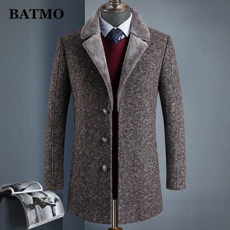 BATMO 2020 new arrival winter high quality wool thicked trench coat men,men's gray wool jackets ,plus-size M-4XL,AL41 - Surprise store
