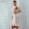 Adyce 2020 New Summer Women Bandage Dress Vestidos One Shoulder Sleeveless Ruffles Nightclub Dress Celebrity Evening Party Dress - Surprise store
