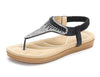 2019 Women`s Summer Bohemia Beach Rhinestone Shoes Diamond Sandals Women T-strap Thong Flip Flops Plus Size Peep Toe Shoes E774