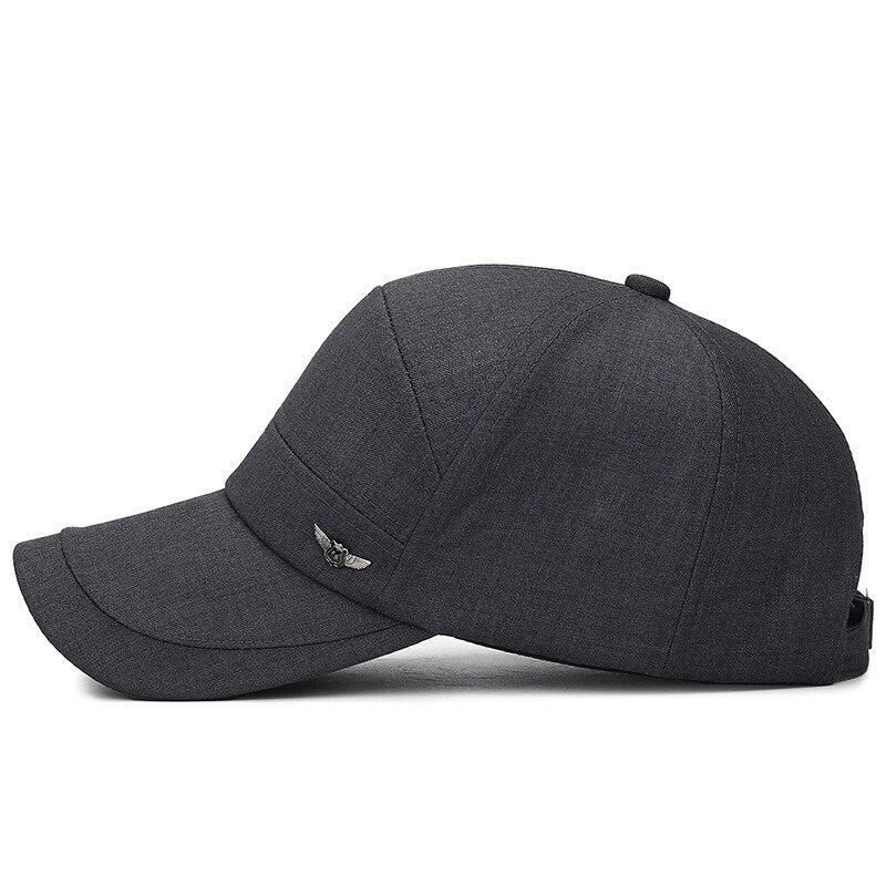 Spring Summer 2019 Simple Casual Solid Middle-aged Men's Cotton Baseball Cap Visor Snapback Hat Bone Masculino Fitted hats