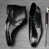 Classic Man Handmade Formal Dress Shoes Genuine Leather Round Toe Lace up Men's High-Top Cowboy Riding Ankle Boots SS403