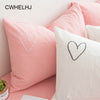100% Cotton Embroidered Pillow Case Pink/White Love Heart Bedroom Decorative Pillowcase 1 PC Pillow Cover 48x74cm