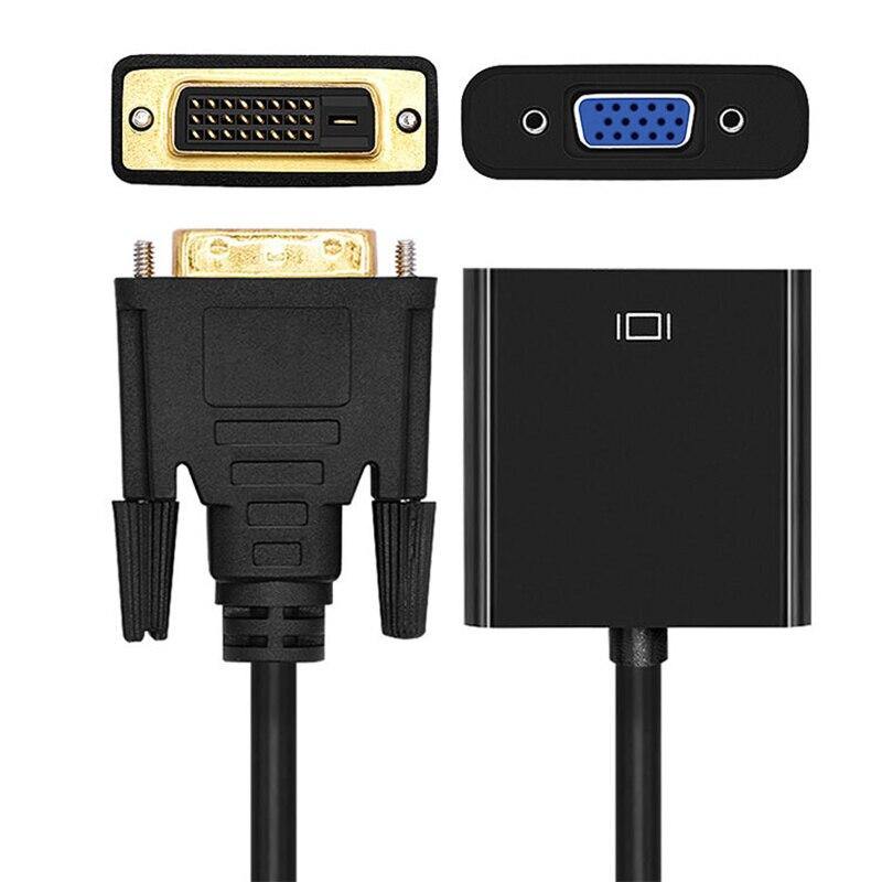 Full HD 1080P DVI-D to VGA Adapter 24+1 25Pin Male to 15Pin Female Cable Converter for PC Computer HDTV Monitor Display - Surprise store
