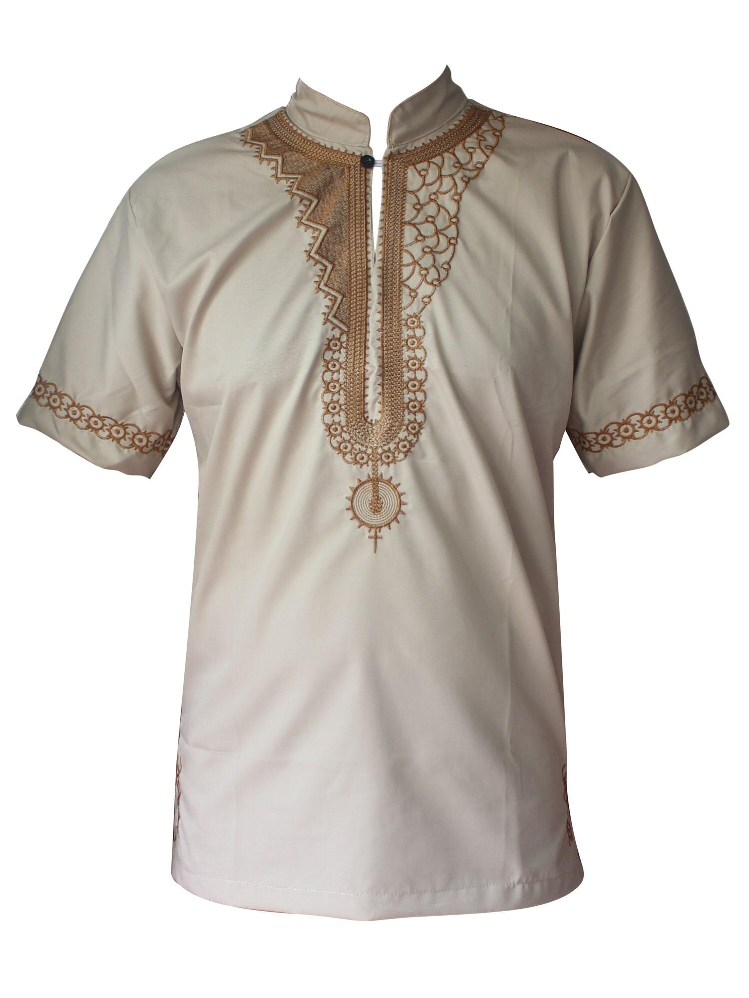 Dashikiage African Man Casual Top Kwanzaa Embroidery Dashiki Summer Men's t-shirt - Surprise store