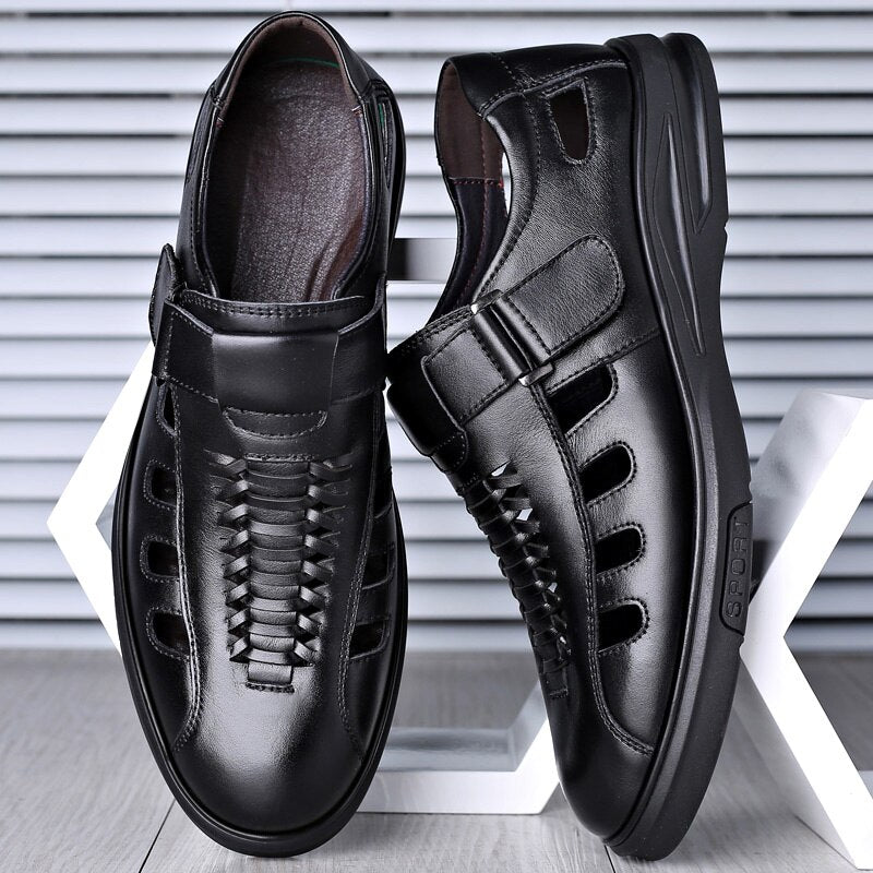 2020 Classic Men Sandals High Quality Genuine Leather Sandals Men Outdoor Casual Shoes Breathable Fisherman Shoes Plus Size 48
