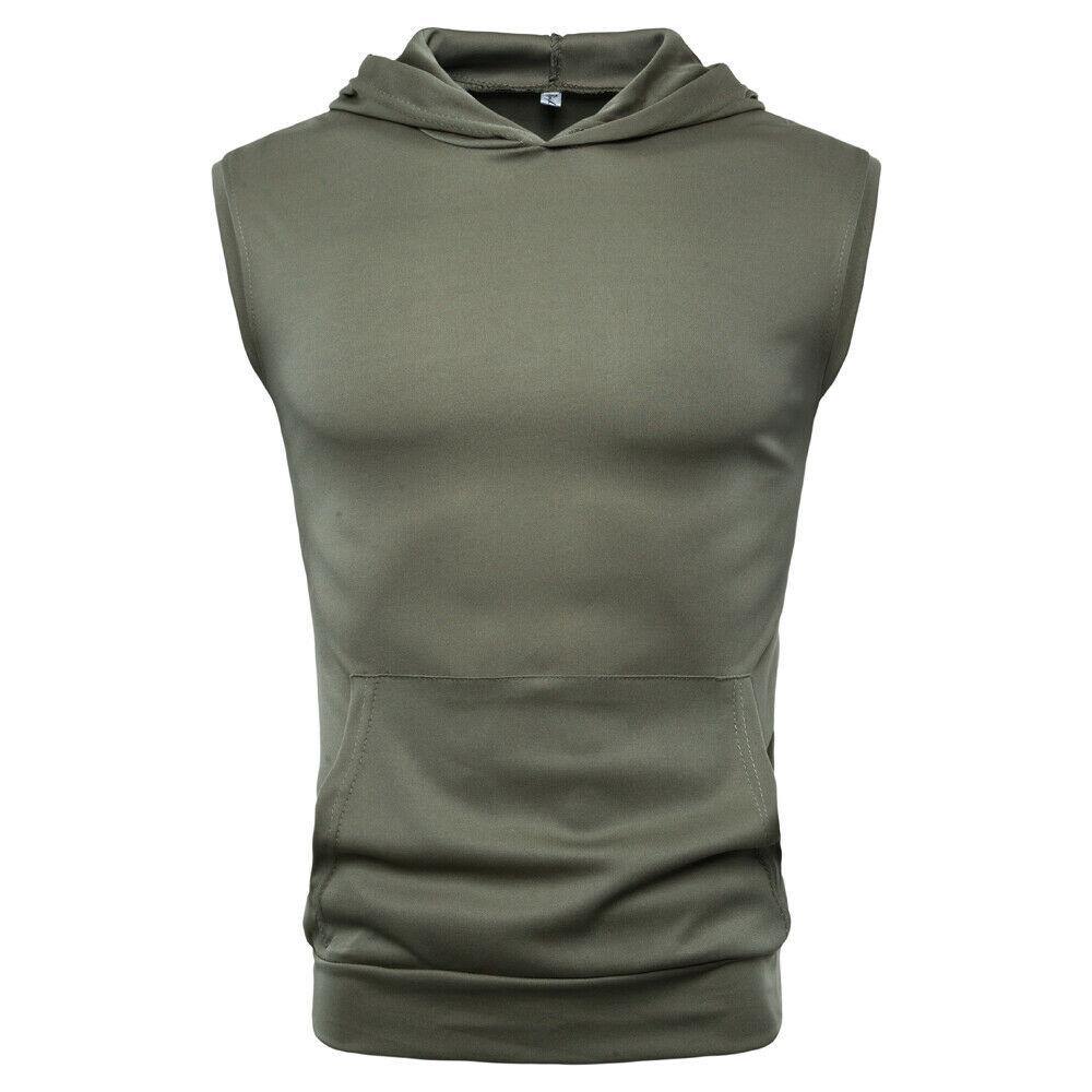 Men Hot Summer Muscle Hoodie Tank Tops Sleeveless Bodybuilding Gym Workout Fitness Shirts Vest Tops Men's Clothing - Surprise store
