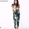 Women 2 Piece Set Summer Two-Pieces Outfits for Women Printing V-Neck Pockets Casual Beach Romper 2019 Casual Bodysuit Overalls - Surprise store