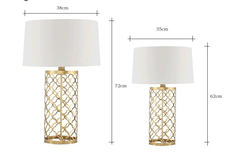 High Quality Simple Warm Golden Table Lamps Retro Creative American Style Lighting For Bedroom Foyer Hotel Decorative Lights