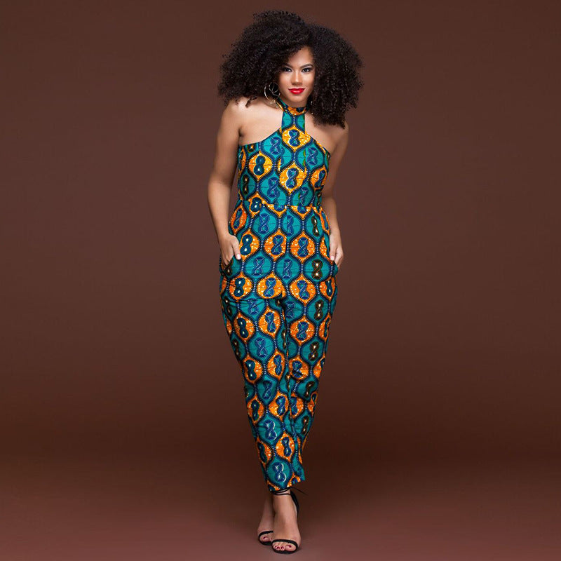 2019 fashion style new plus size african women jumpsuit S-L