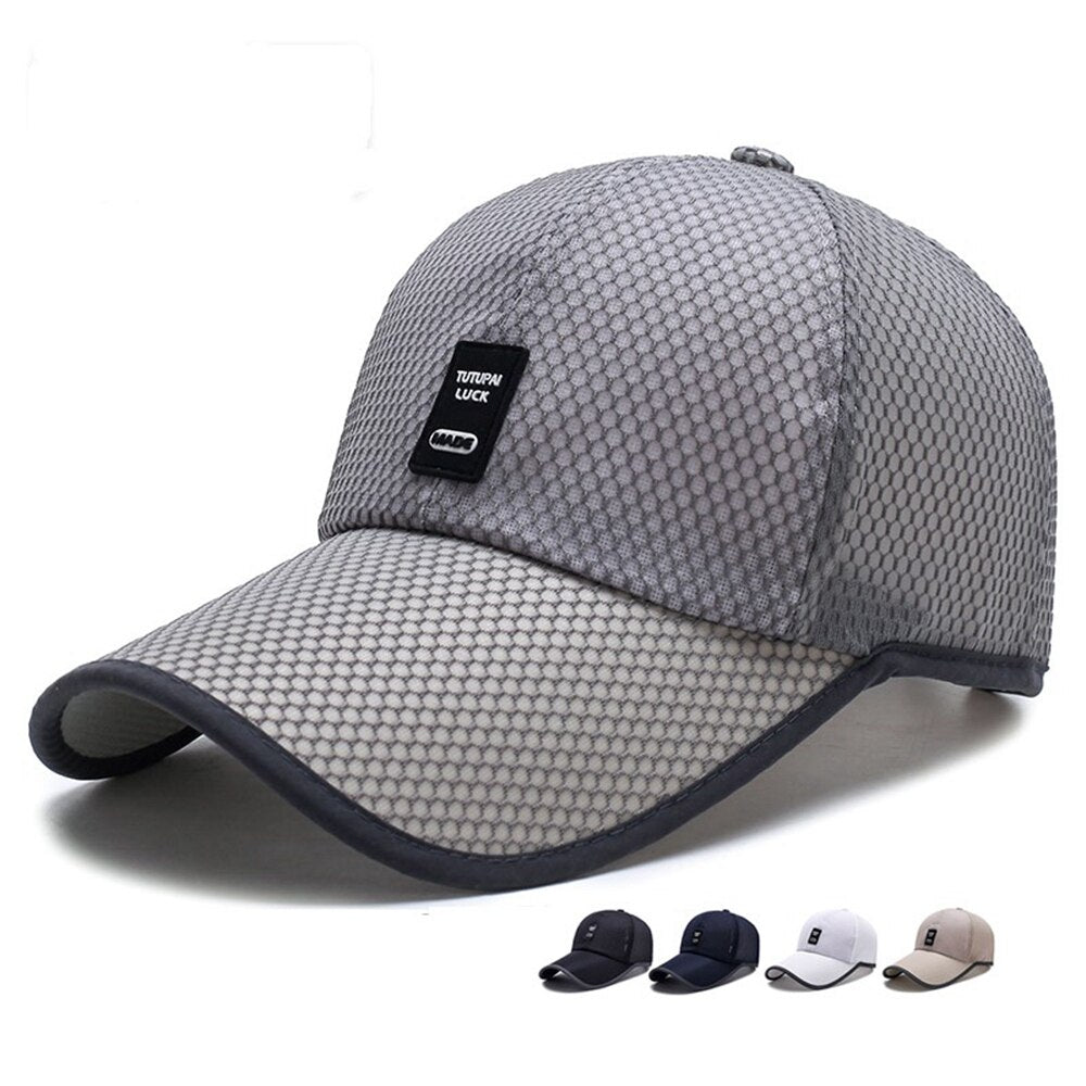 Limited Time Special full mesh cap Summer Breathable Mesh Baseball Cap Quick Drying Hats For Men Blue gray