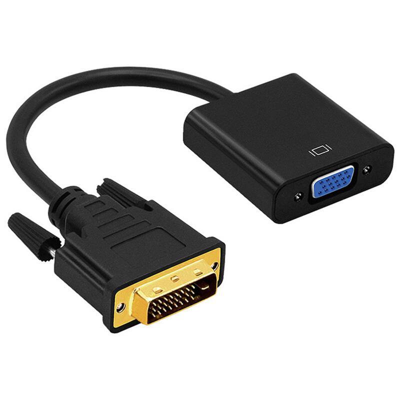 Full HD 1080P DVI-D to VGA Adapter 24+1 25Pin Male to 15Pin Female Cable Converter for PC Computer HDTV Monitor Display - Surprise store