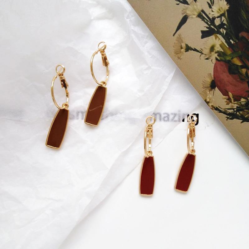 Geometry retro circle pendant earrings jewelry fashion woman earrings Statement earring for Girls gift for woman - Surprise store