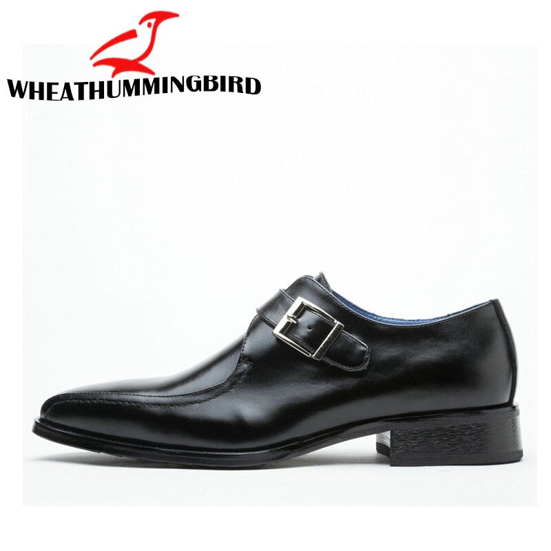 New fashion European Leather Men Brown Monk Strap Formal Shoes Office Business Wedding Suit men Dress Loafers TA-06