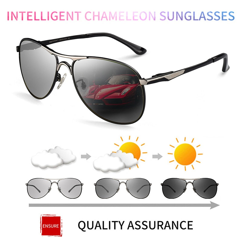 CAPONI Driving Photochromic High Quality Sunglasses Polarized Classic Brand Sun Glasses for Men oculos de sol masculino CP8722