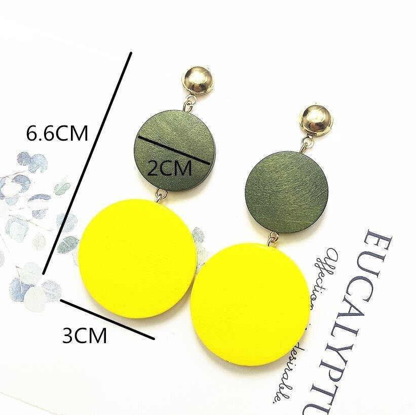 New Luxury Big Round Earrings 2019 Fashion Korean Dangle Drop Earrings For Women Long Gold Statement Earrings - Surprise store