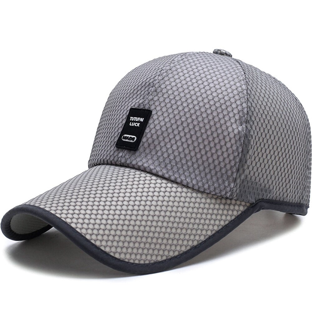 Limited Time Special full mesh cap Summer Breathable Mesh Baseball Cap Quick Drying Hats For Men Blue gray
