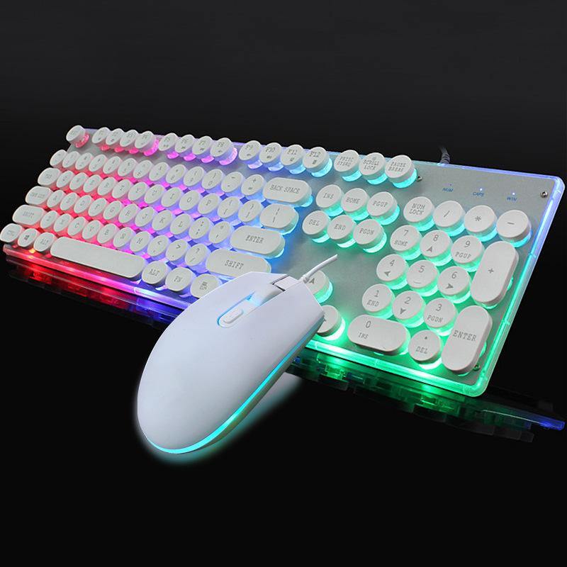 SeenDa LED Backlight Gaming Keyboard Mouse Set English Russian Wired Keyboard and Mouse Set for PC Laptop Gamer Ergonomic Design - Surprise store
