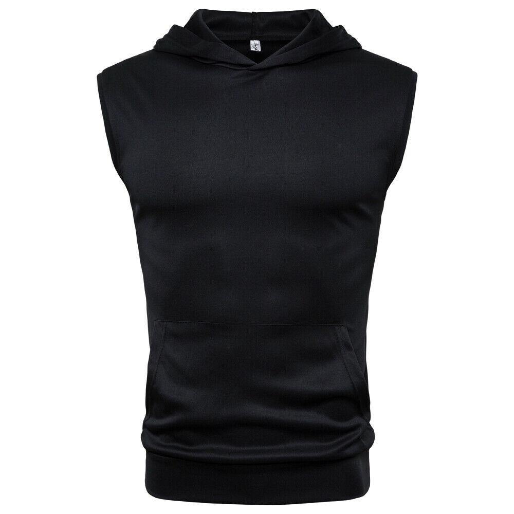 Men Hot Summer Muscle Hoodie Tank Tops Sleeveless Bodybuilding Gym Workout Fitness Shirts Vest Tops Men's Clothing - Surprise store