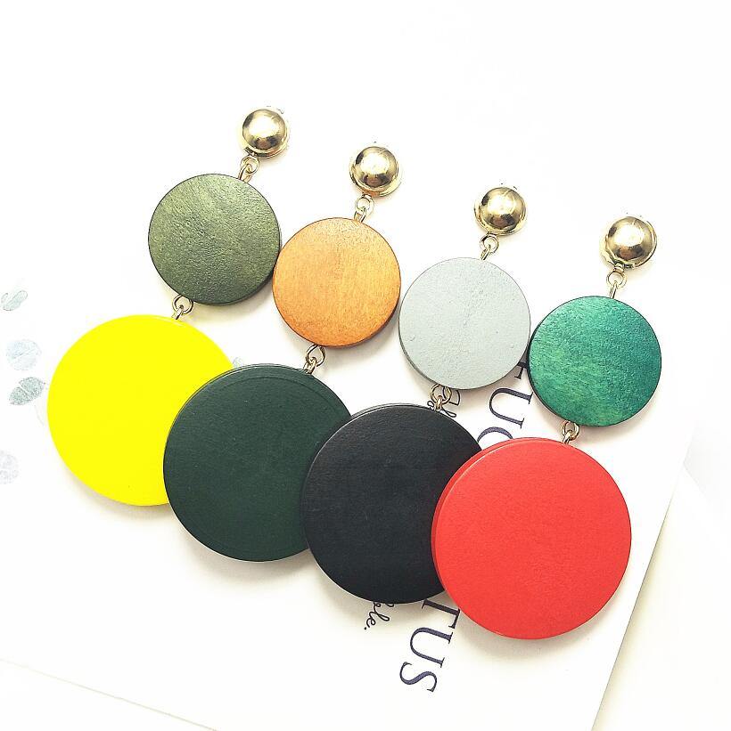 New Luxury Big Round Earrings 2019 Fashion Korean Dangle Drop Earrings For Women Long Gold Statement Earrings - Surprise store