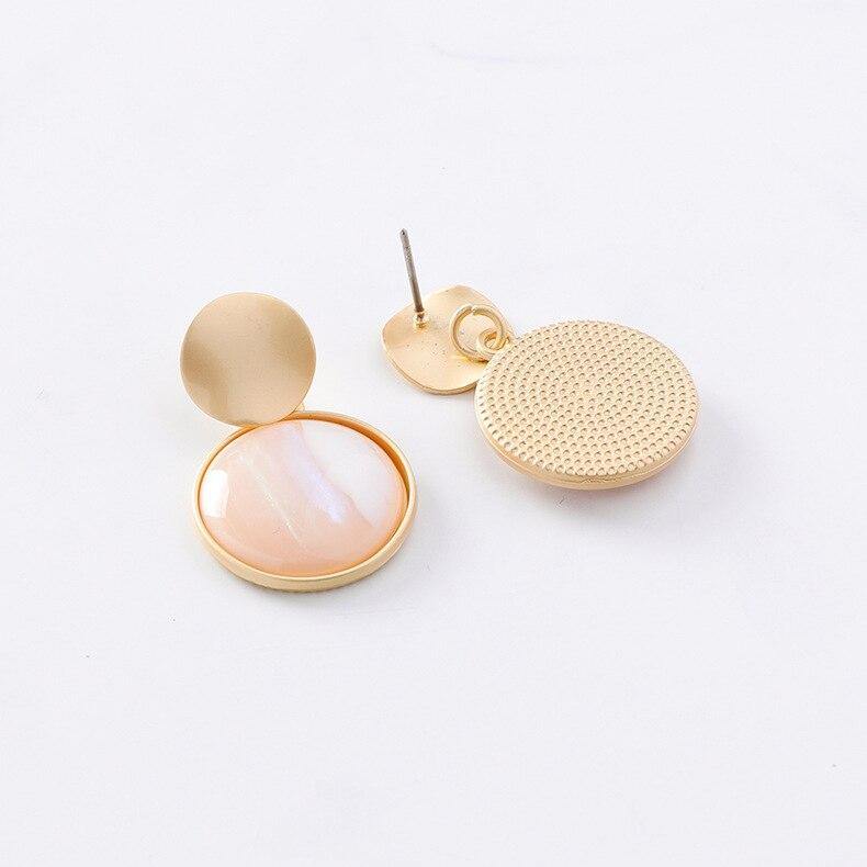 2019 Korean Sweet Abstract Texture Fashion Drop Round Dangle Earring Wedding Geometric Jewelry Wholesale Gift For Lover Friend - Surprise store