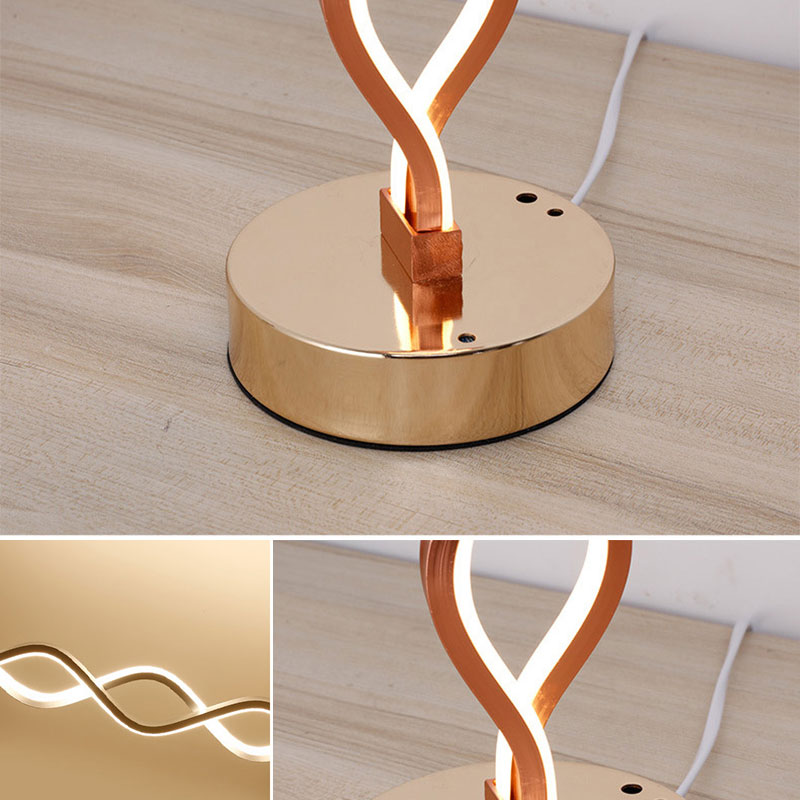 24W LED Strip Table Light 110V/220V Desk Lamp Spiral Acrylic Art Table Lamps Indoor Reading Lighting Lamp Decoration Table Light