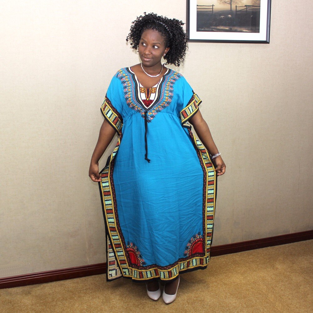 Dashikiage Women's Caftan Dress Kaftan dashiki Hippie Boho Maxi Gown Dress BUST:68cm