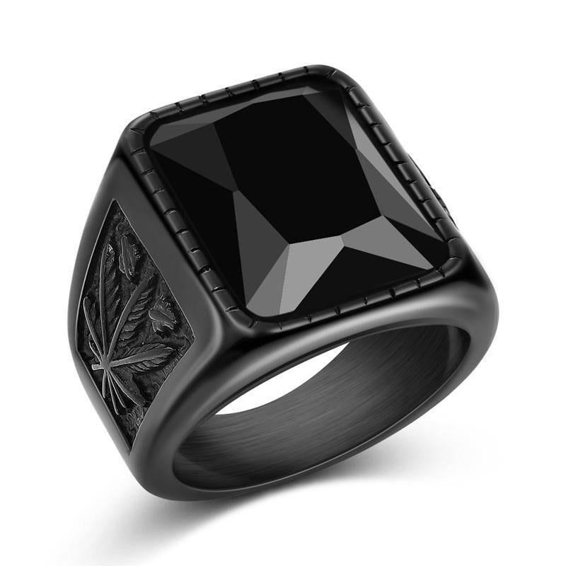 OBSEDE New Fashion 316L Stainless Steel Retro Geometric Men's Ring Austrian Crystal Male Jewelry High Quality Gift for Boyfriend