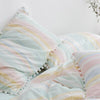 Washed Cotton Single Pillowcase White/Pink Bedroom Decorative Cute Ball Side Pillow Cases Girls Room Pillow Cover