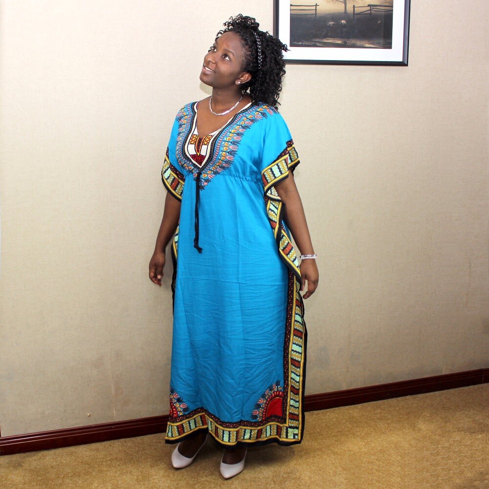 Dashikiage Women's Caftan Dress Kaftan dashiki Hippie Boho Maxi Gown Dress BUST:68cm