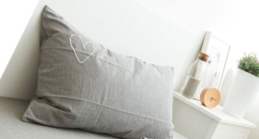 100% Cotton Embroidered Pillow Case Pink/White Love Heart Bedroom Decorative Pillowcase 1 PC Pillow Cover 48x74cm